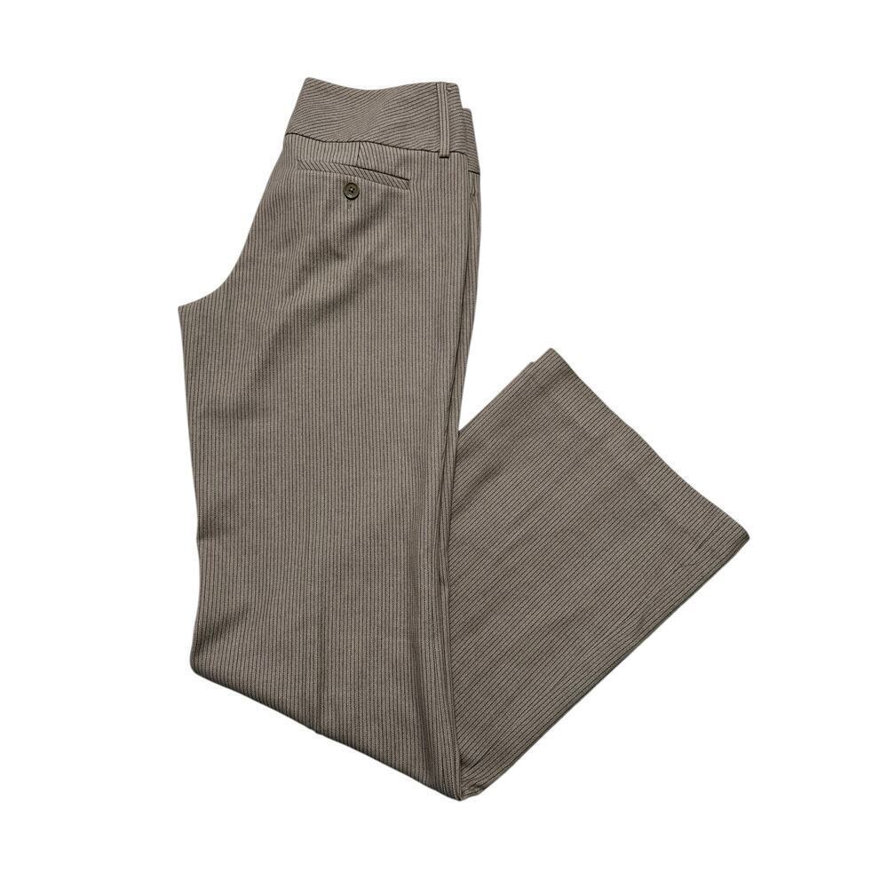 EXPRESS Women’s Editor Wide Leg / Flare Mid Rise Dress Pants - Striped - 4R‎